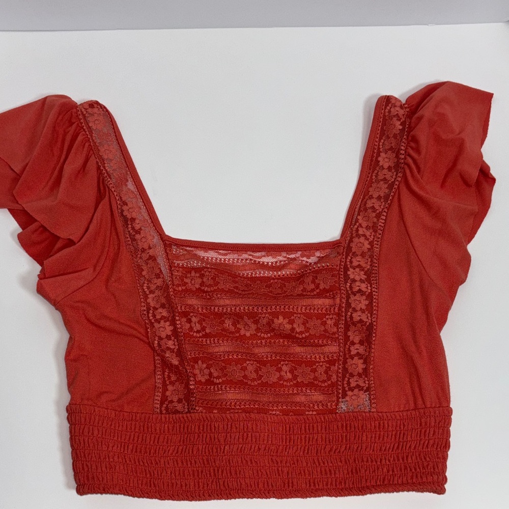 Forever 21 | Lace Smocked Milk Maid Cropped Blouse